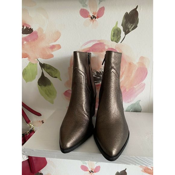 Frye Flynn Short Inside Zip Ankle Boot in Pewter - Picture 2 of 5